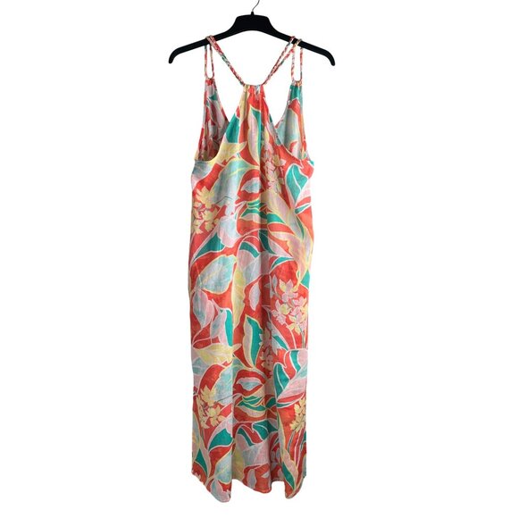 Cynthia Rowley Sleeveless Tropical Floral Maxi Dress With Braided Straps Medium - Picture 2 of 15